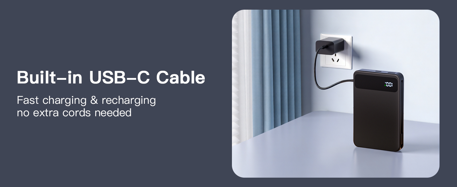 Built-in USB-C Cable