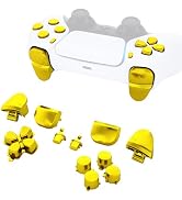 eXtremeRate Replacement D-pad R1 L1 R2 L2 Triggers Share Options Face Buttons, Chrome Gold Full S...