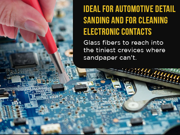 3-Pack Fiberglass Scratch Brush Pens - Clean, Sand, Remove Rust, Prep Paint Scratches, Polish Metals