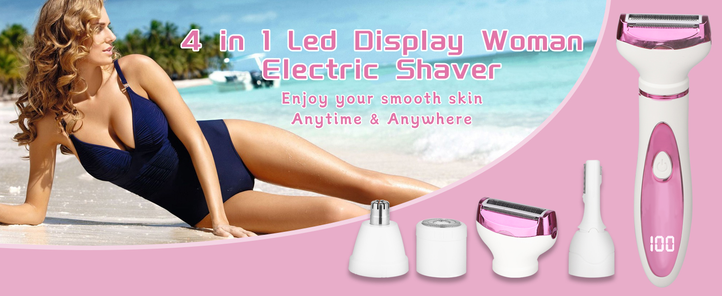 Electric Razor for Women Men Facial Hair Remover, Rechargeable Led Display Hair Removal Kit