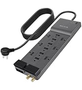 Belkin Surge Protector Power Strip w/ 12 AC Outlets & 8ft Long Flat Plug, UL-listed Heavy-Duty Ex...
