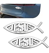 MOXRUQ 2 PCS Jesus Fish Decal Sticker, 3.94