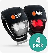 Baby Uma LED Stroller Lights (4-Pack) - Universal with 3 Light Modes (Constant/Pulse/Strobe), Bug...