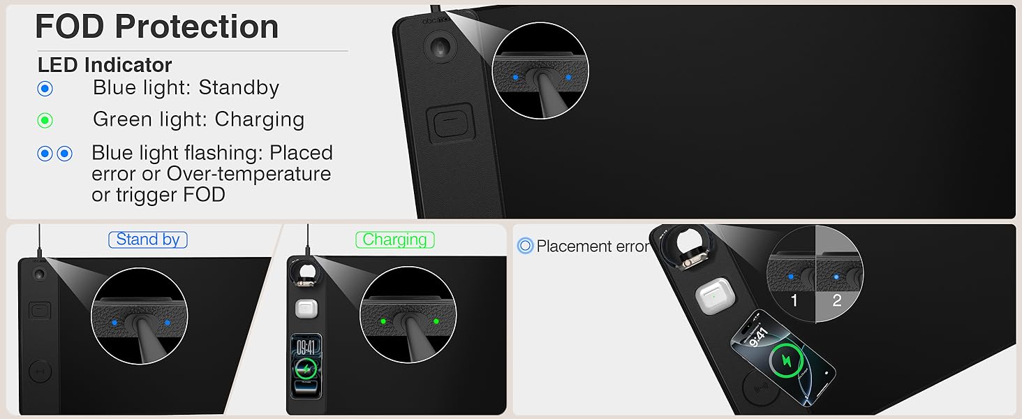 magnetic wireless charging mouse pad