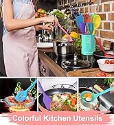 Silicone Kitchen Utensils Set, 16-Piece Silicone Cooking Utensils by Deedro, Heat Resistant Kitch...