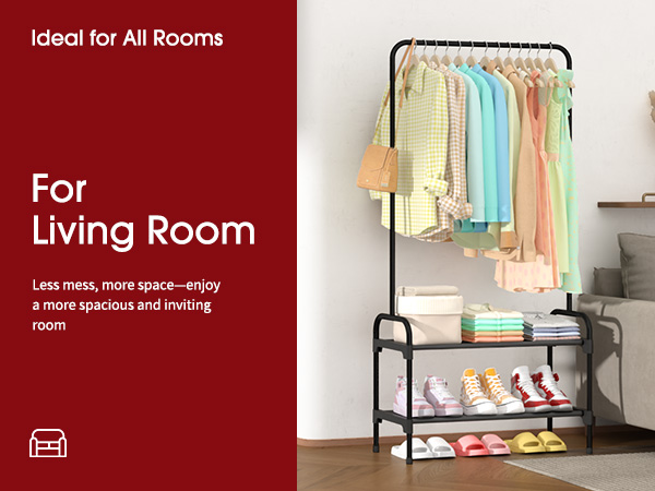 clothes and shoe rack