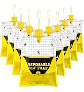Outdoor Fly Traps for Patio, 8 Pack Pre-Baited Big Fly Bags Outdoor Disposable, Hanging Fly Catch...