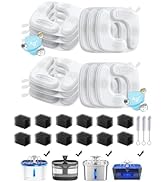 Veken Cat Water Fountain Filters, 12 Pack Replacement Filters &amp; 12 Pack Replacement Pre-Filter Sp...