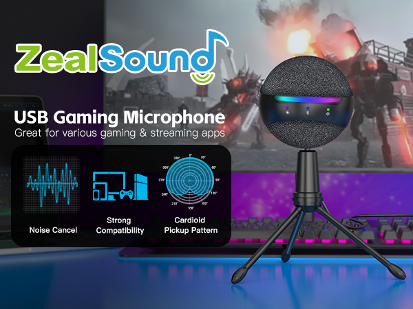 ZealSound USB Microphone for Gaming