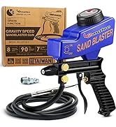 LE LEMATEC Sand Blaster Gun Kit for Air Compressor, Paint/Rust Remover for Metal, Wood &amp; Glass Et...