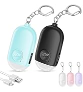Hion 130dB Personal Safety Alarm for Women Upgraded Vibration Sensor, 2 Pack Rechargeable Self De...