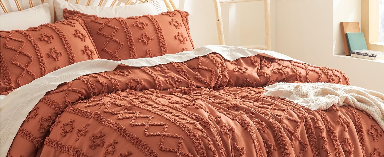 Terracotta Boho Bedding Comforter Set