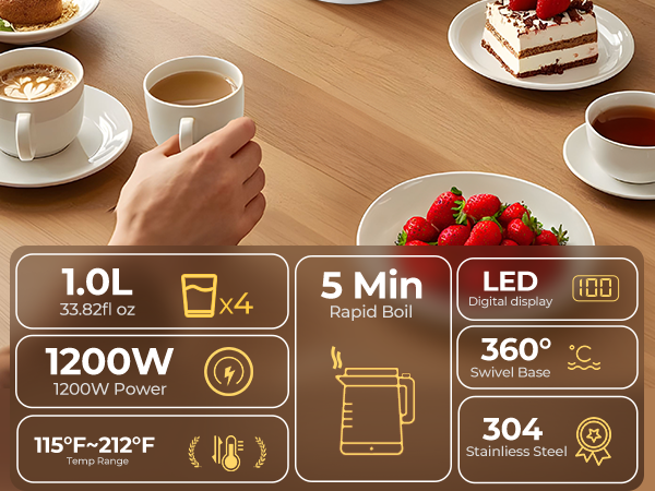 electric tea kettle white