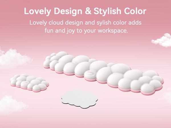 Cloud Wrist Rest Keyboard, Memory Foam Cloud Keyboard Wrist Pad with Ergonomic Support &amp;amp; Base