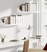 SRIWATANA Floating Shelves Large Set of 2, 24 Inch Wide Wall Shelves Wood Shelves Wall Mounted fo...