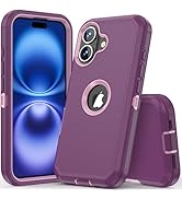 COOYA for iPhone 16 Case Full Body Drop Protection Rugged Case Shockproof 3-Layer Heavy Duty Hybr...