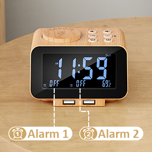 dual alarm clock radio