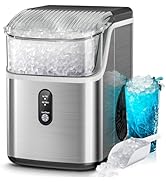 Kismile Nugget Ice Makers Countertop,Portable Ice Machine with Crushed Ice, 35lbs/Day,Self-Cleani...