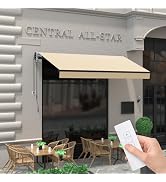 HOMEDEMO 8.2'x 6.5' Electric Retractable Awning for Patio, Motorized Awnings, UV &amp; Waterproof Pol...