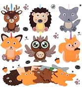 DIYASY 12 Pcs Fall Animal Craft for Kids, Make You Own Animal Foam Stickers Thanksgiving Craft Ki...