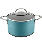 Anolon Achieve Hard Anodized Nonstick Saucepot with Lid, 4 Quart, Teal