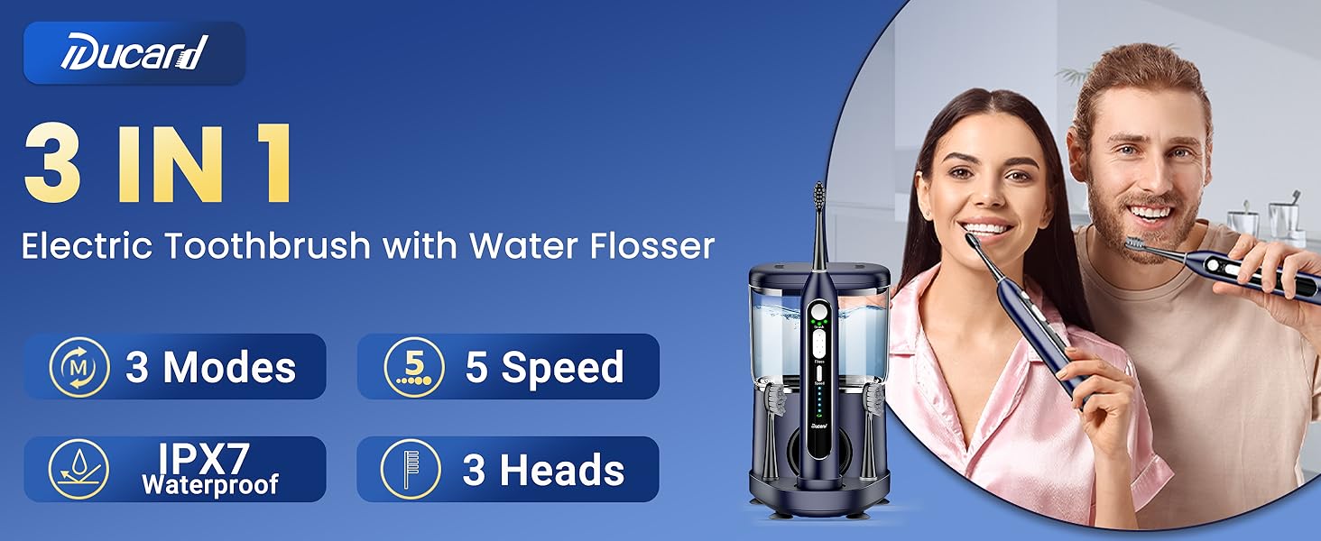 electric toothbrush with water flosser