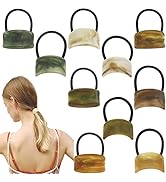 10 Pcs Acrylic Cuff Hair Ties Elastics Ponytail Holders Hair Bands Ropes French Elastic Rubber Ba...