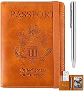 RSAquar Passport and Vaccine Card Holder Combo, Passport Holder Cover Wallet, Leather Card Case T...