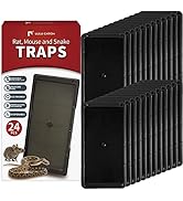 LULUCATCH Super Glue Traps 24 Pack for Mice &amp; Snakes, Larger, Heavier Sticky Traps with Non-Toxic...