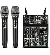 Depusheng UF4-M Studio Audio Sound Mixer Board - 4 Channel Bluetooth Compatible Professional Port...