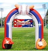 Eyourlife 9FT Giant Baseball Inflation Arch for Baseball Party Decorate with Baseball Home Run Ba...