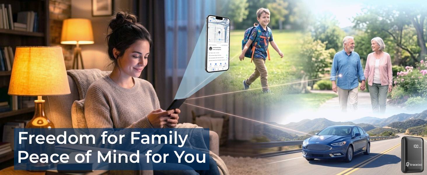 GPS tracker for family, kids, Seniors, car