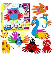 HAPMARS Animals Handprint Art Craft Kits- 16 Pack Easy Animal Cutout Craft for Toddler Age 3+,DIY...