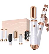 6 in 1 Blow Dryer Brush, Detachable Hair Dryer Brush Air Curler Air Styler Wrap, Curly Twist Hot ...
