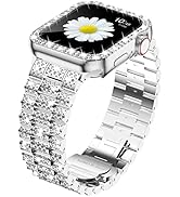iiteeology Compatible with Apple Watch Band 45mm 44mm 41mm 40mm, Women Rhinestone Stainless Steel...