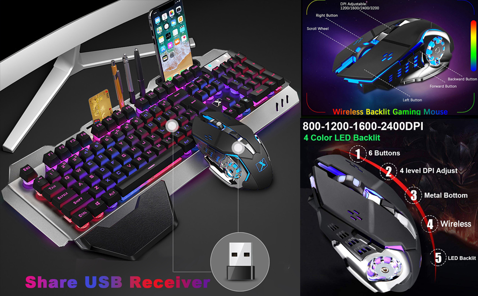 wireless gaming keyboard and mouse ergonomic