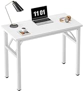 Need Small Computer Desk 31.5 inches Folding Table No Assembly Sturdy Small Writing Desk Folding ...