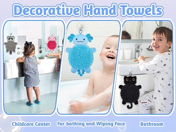 Fuzzy Ball Hand Towels with Hanging Loops Soft Decorative Bathroom Towels