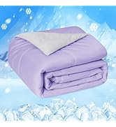 HOMFINE Cooling Comforter Queen Size, Purple Summer Cooling Blanket for Hot Sleepers and Night Sw...