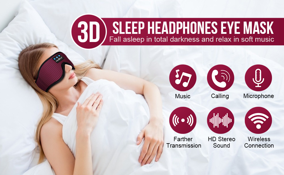 sleep headphones Bluetooth headband earbuds music mask unique birthday holiday gifts