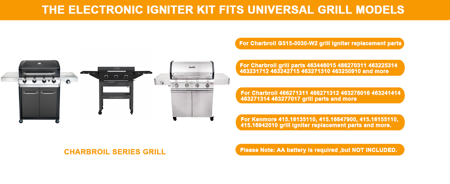 Replacement Electronic Igniter Kit for Universal Grill Models