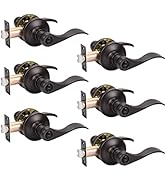 KNOBWELL 6 Pack Bronze Lever Door Handles Privacy Door Levers Keyless Bedroom/Bathroom Door Knobs...