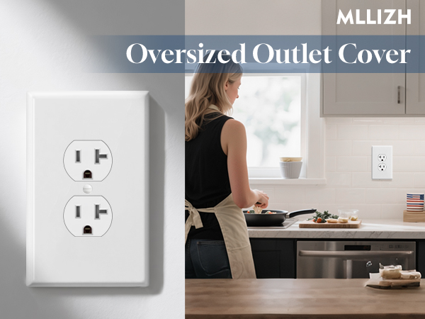 Oversized Duplex outlet covers wall plate