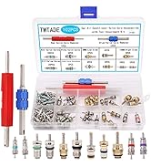 TWTADE 102PCS Air Conditioner Valve Core Accessories with Remover Tool Assortment Kit R12 R134a R...