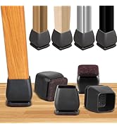 16PCS Square Silicone Chair Leg Floor Protectors for Hardwood Floors, Felt Furniture Pads Covers ...