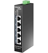 5-Port Hardened Industrial DIN-Rail Switch Network Switch (-40 to 70 ºC),5 x 100Mbps Ports,1Gbps ...