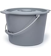 Commode Bucket with Lid and Handle - Replacement Pail and Cover for Most Standard and Bariatric C...
