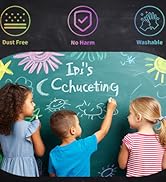 JUN-ELECTRON Washable Sidewalk Chalks Set, Non-Toxic Chalk Paint Bulk for Kids, Oversized Colored...