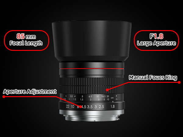 Lightdow 85mm F1.8 Medium Telephoto Manual Focus Full Frame Portrait Lens