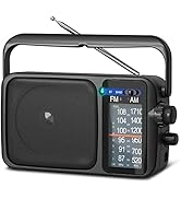 YOWGULF AM FM Radio with Best Reception,Bluetooth Portable AM FM Transistor Radio,Battery Operate...